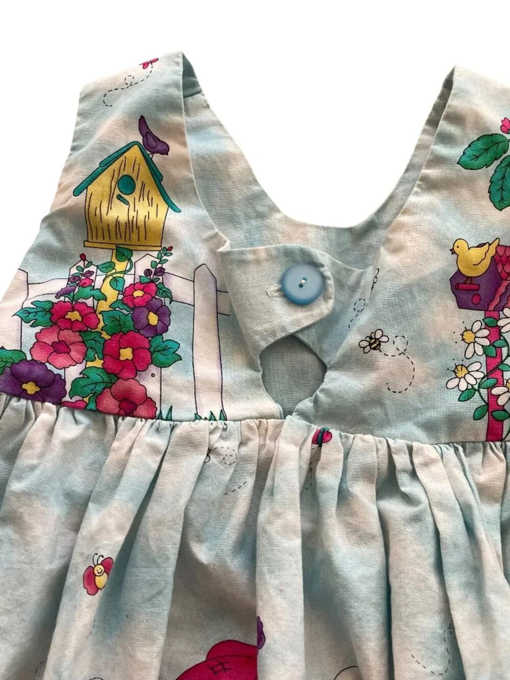 Daisy Kingdom ? Handmade Sun Dress 3T Blue Bunny Chicks Cloud Print Easter